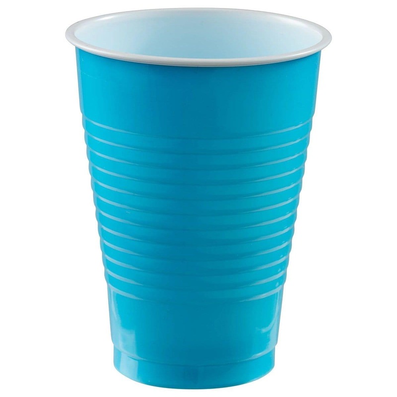 Plastic Cups 12Oz. 20/Pkg - Caribbean Blue