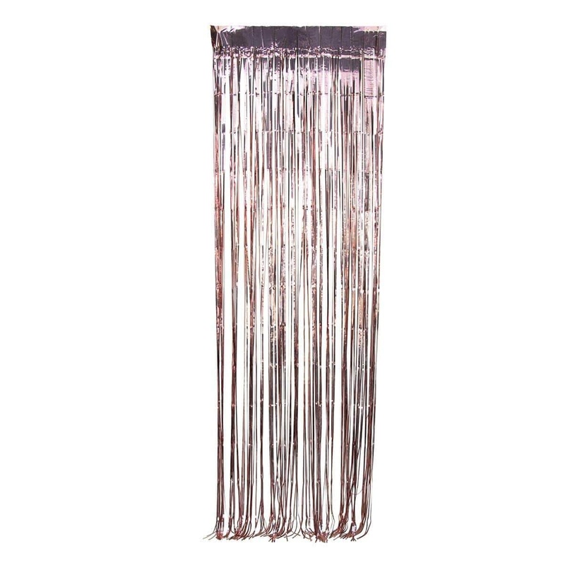 Rose Gold, Laser Collection, Foil Fringe Curtain