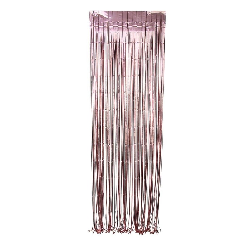 Rose Gold, Matte Collection, Foil Fringe Curtain
