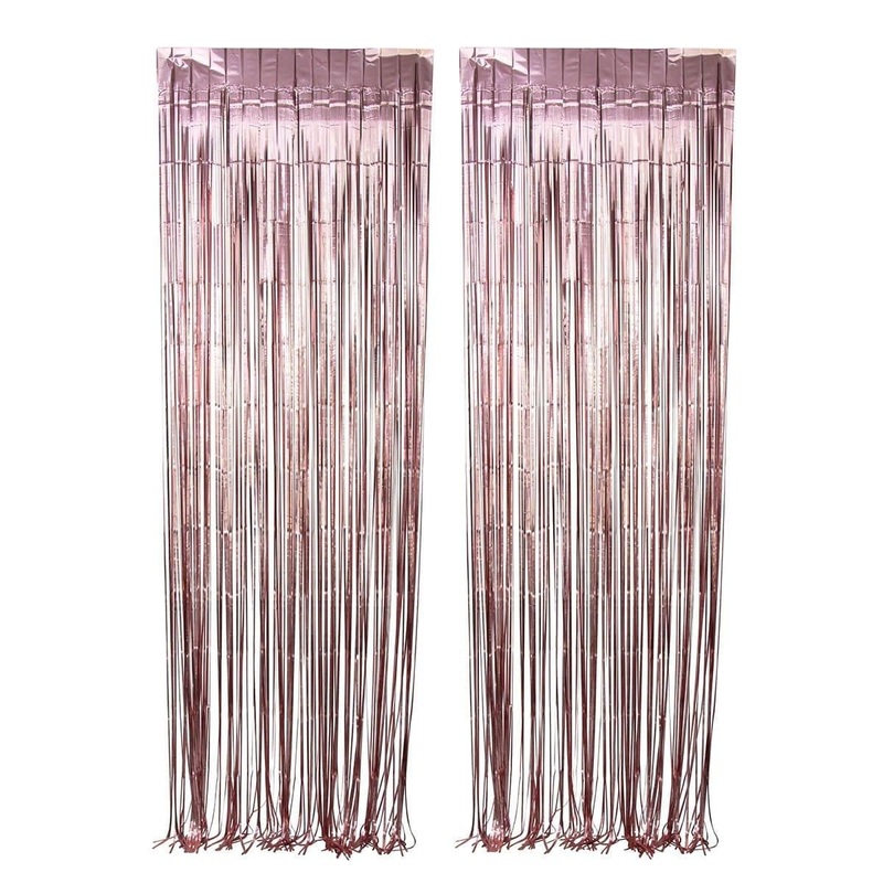 Rose Gold, Matte Collection, Foil Fringe Curtain, 2 Count