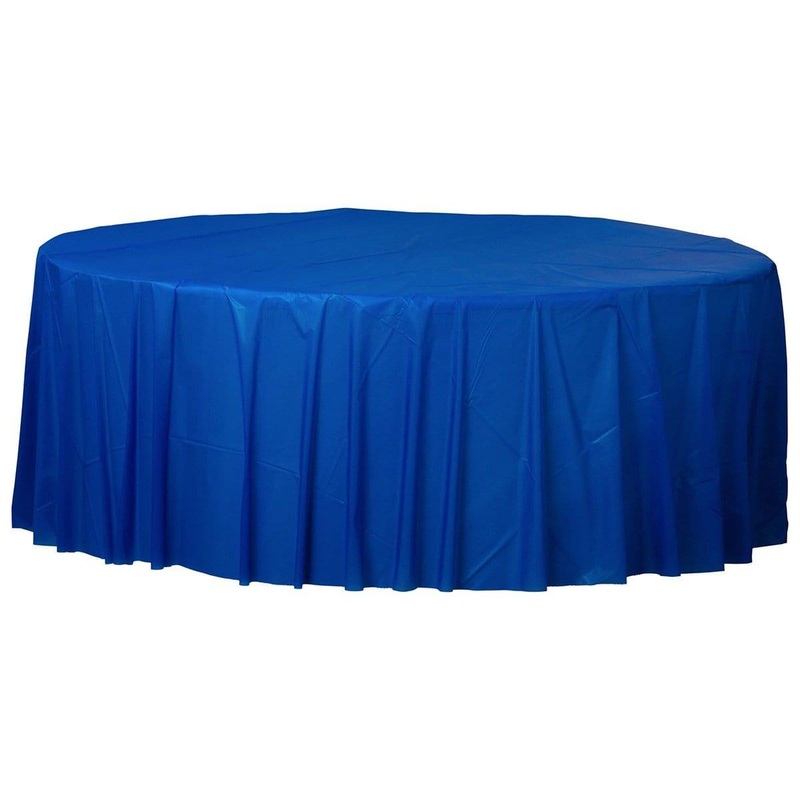 Royal Blue Plastic Round Tablecover