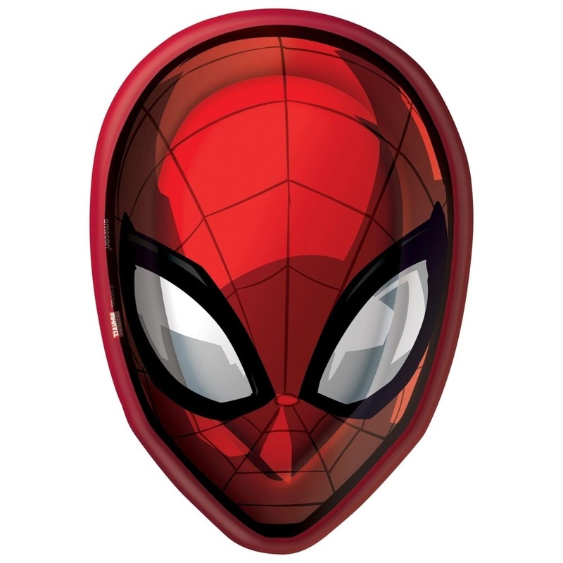 Spider-man Shaped Dessert Plates 7 inches, 8 Count