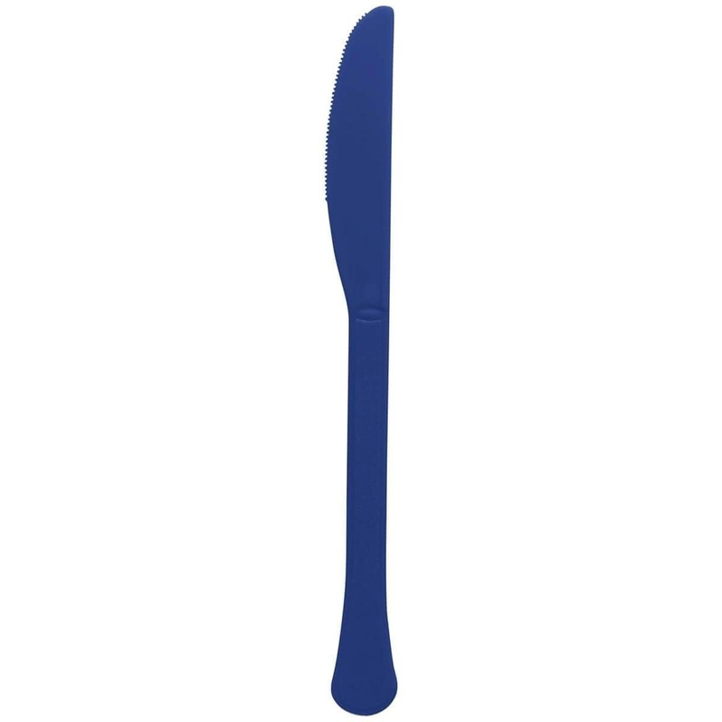 True Navy Plastic Knives, 20 Count