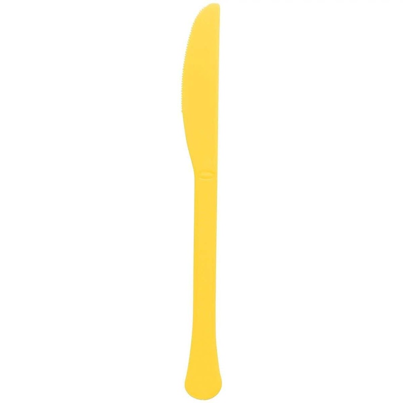 Yellow Sunshine Plastic Knives, 20 Count