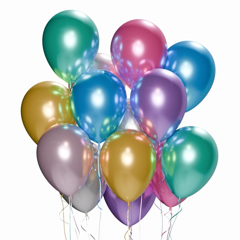 Assorted Latex Balloon 12 Inches, Chrome Collection, 72 Count