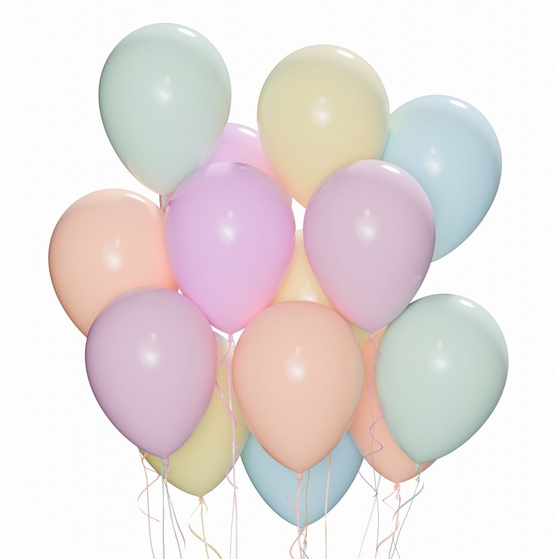 Assorted Latex Balloon 12 Inches, Macaroon Collection, 15 Count