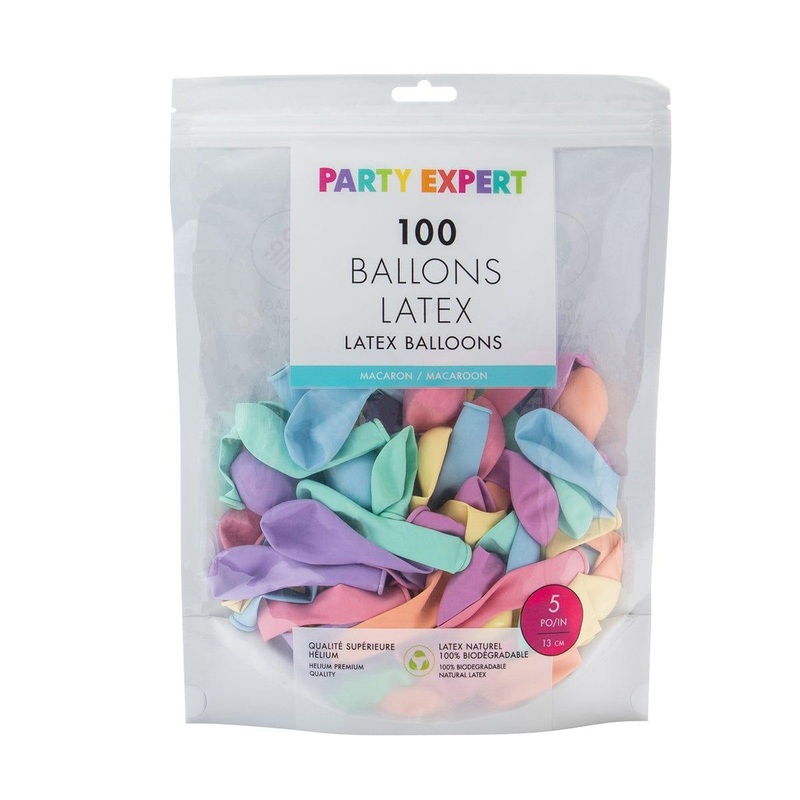 Assorted Latex Balloon 5 Inches, Macaroon Collection, 100 Count