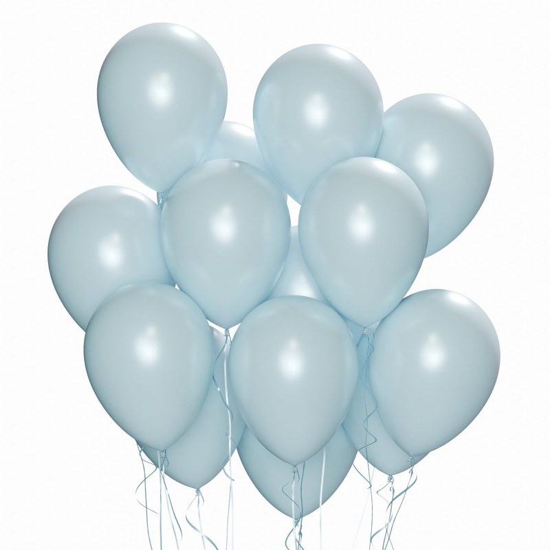 Baby Blue Latex Balloon 12 Inches, Pearl Collection, 15 Count
