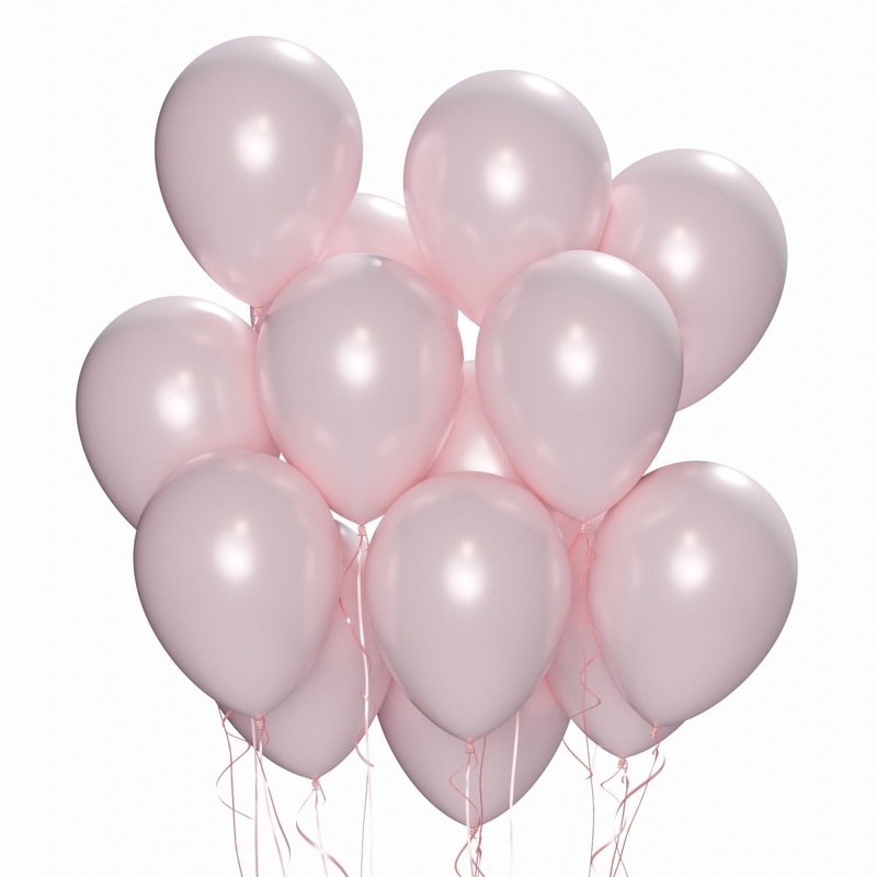 Baby Pink Latex Balloon 12 Inches, Pearl Collection, 72 Count