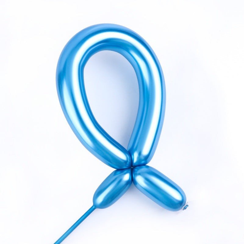 Blue Latex Balloon 260 mm, Chrome Collection, 100 Count