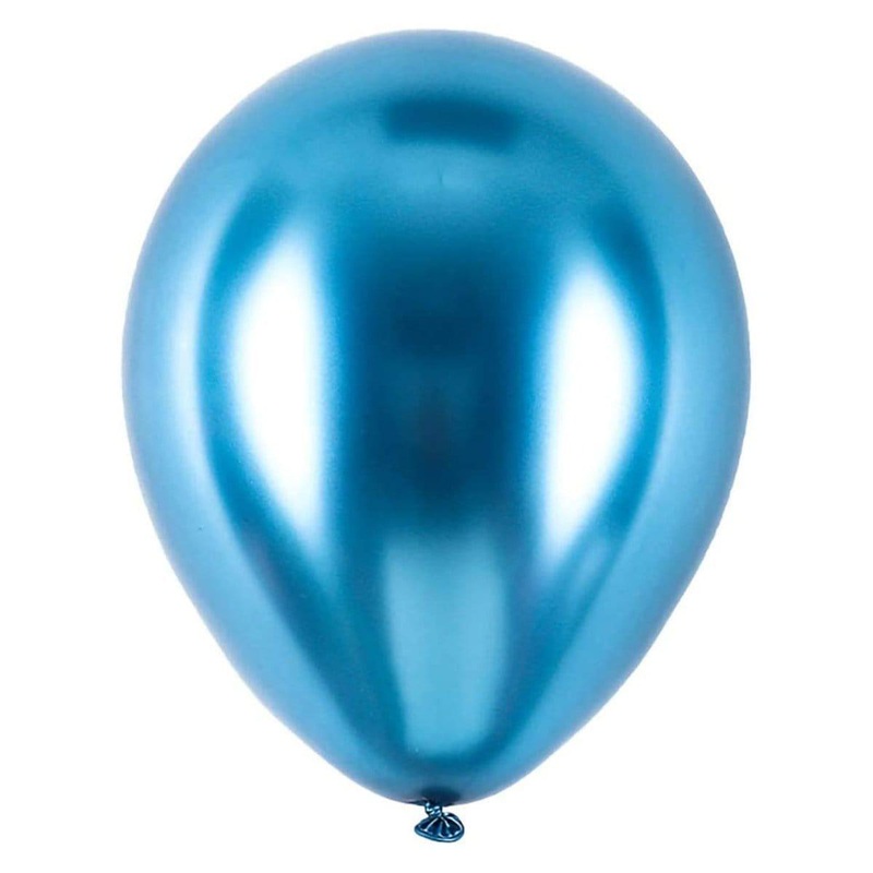 Blue Latex Balloon 5 Inches, Chrome Collection, 100 Count