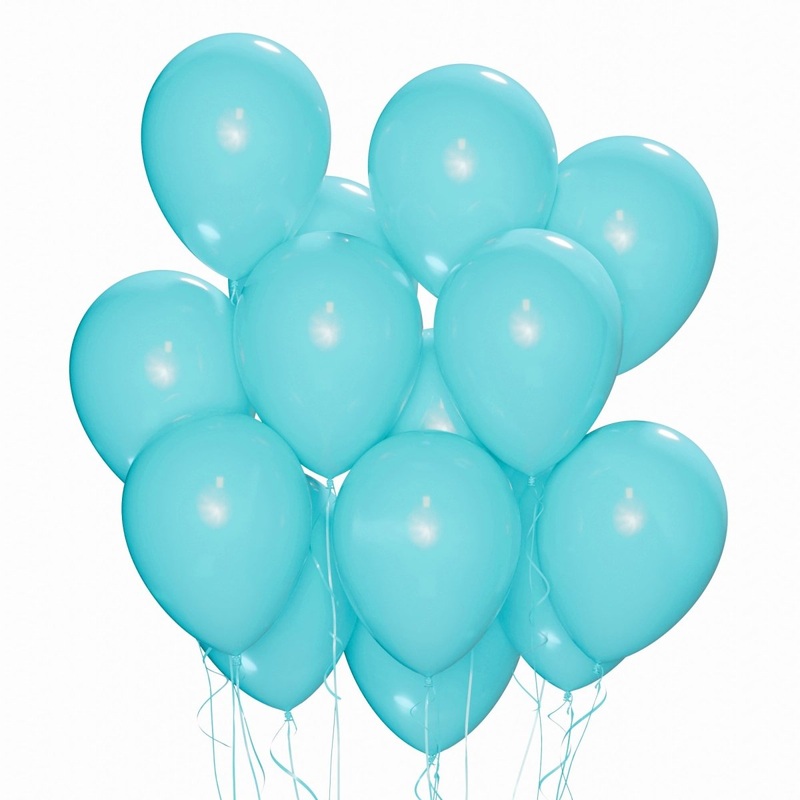 Caribbeau Blue Latex Balloon 12 Inches, 15 Count