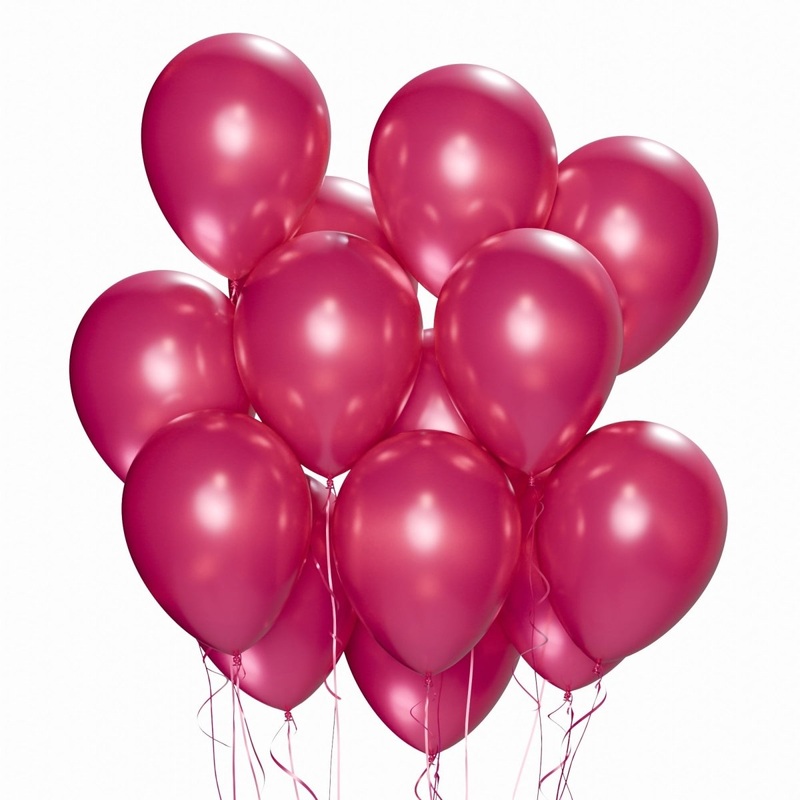 Fuchsia Latex Balloon 12 Inches, Pearl Collection, 15 Count
