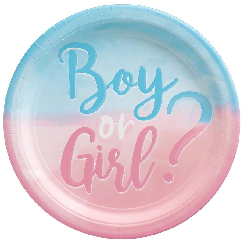 Gender Reveal Party: Dessert Paper Plate 10 Inches, 8 Count