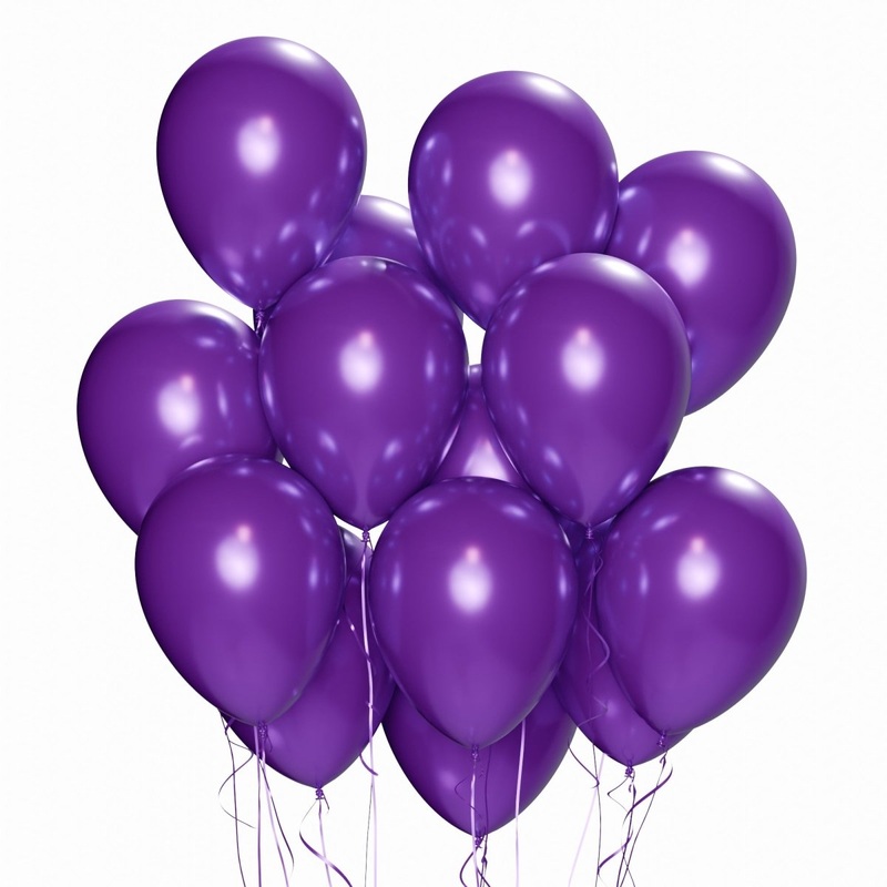 Purple Latex Balloon 12 Inches, Pearl Collection, 15 Count
