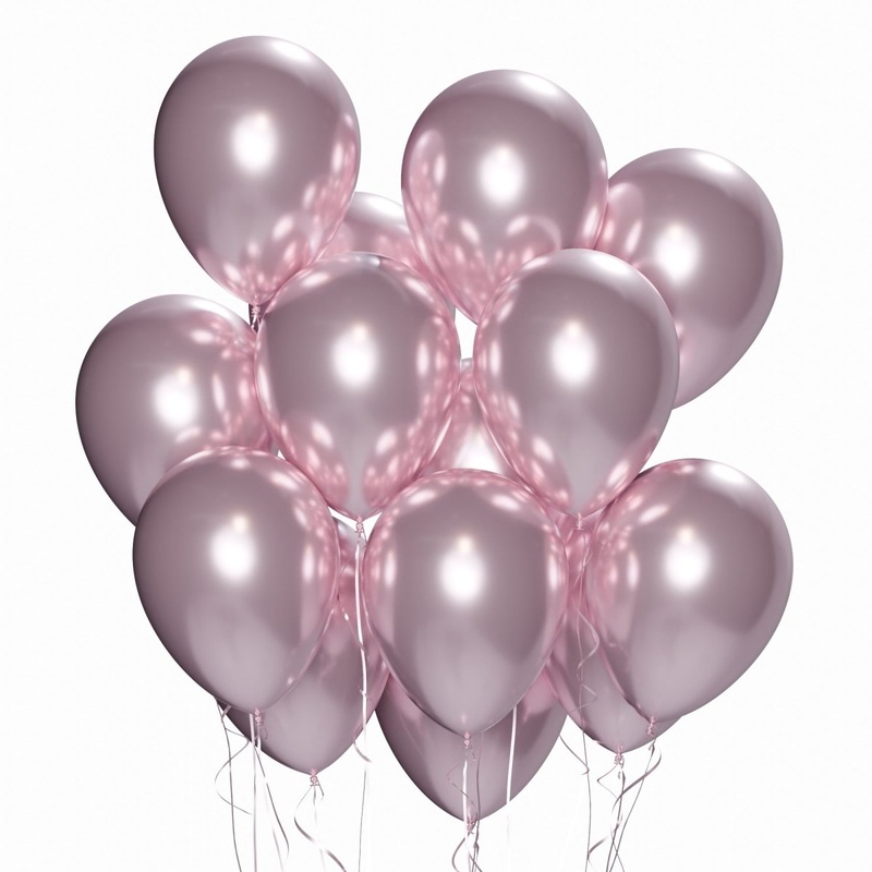 Rosegold Latex Balloon 12 Inches, Chrome Collection, 72 Count