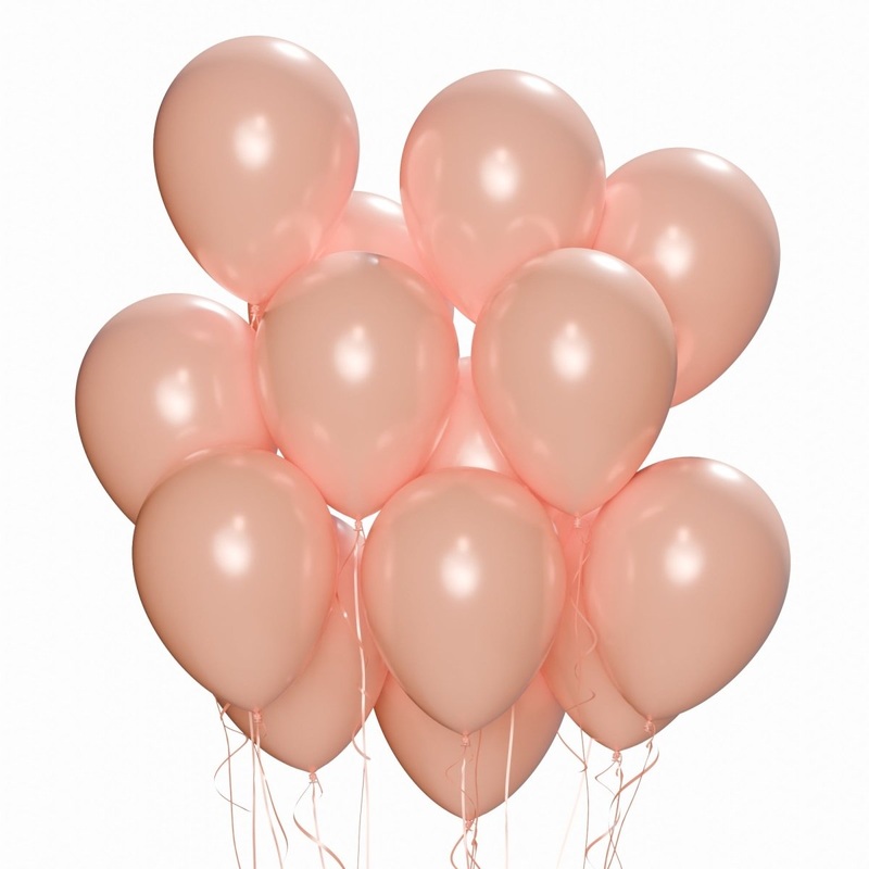 Rosegold Latex Balloon 12 Inches, Pearl Collection, 15 Count