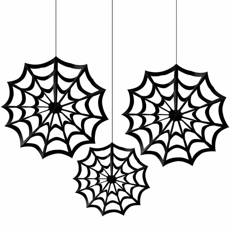 Spiderweb Fan Decor, 3 count