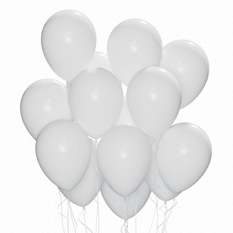 White Latex Balloon 12 Inches, 72 Count