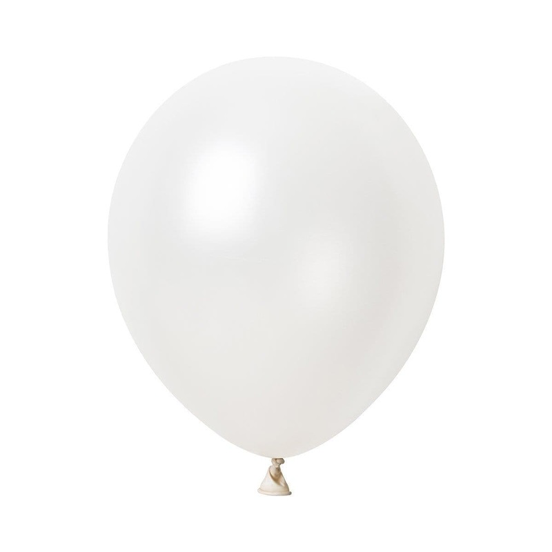 White Latex Balloon 5 Inches, Pearl Collection, 100 Count