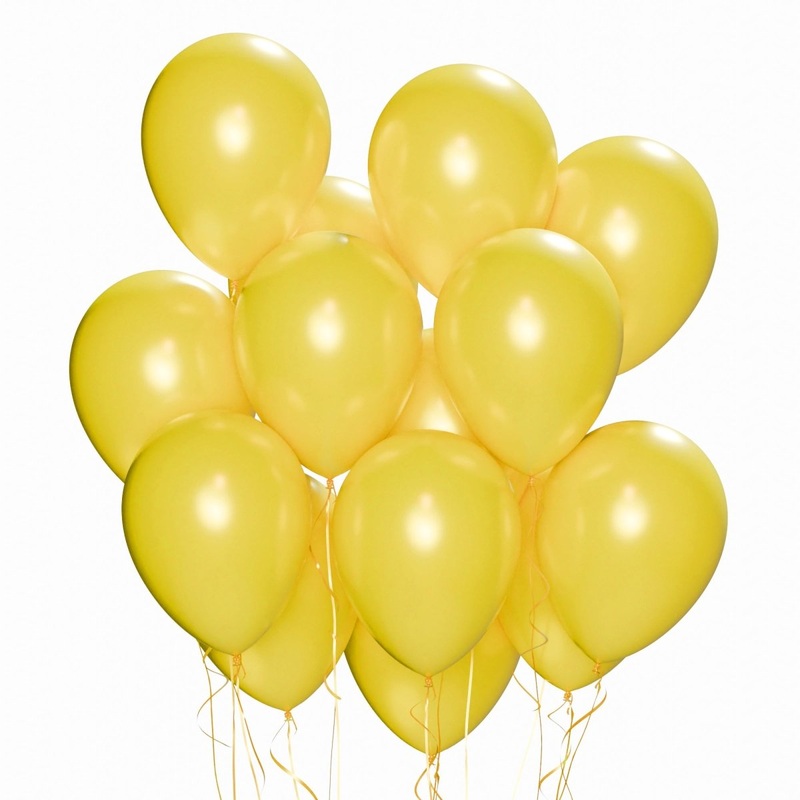 Yellow Latex Balloon 12 Inches, Pearl Collection, 15 Count