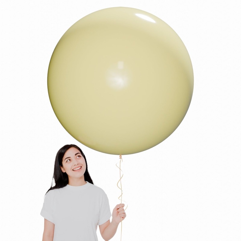 Yellow Latex Balloon 36 Inches, Macaroon Collection, 2 Count