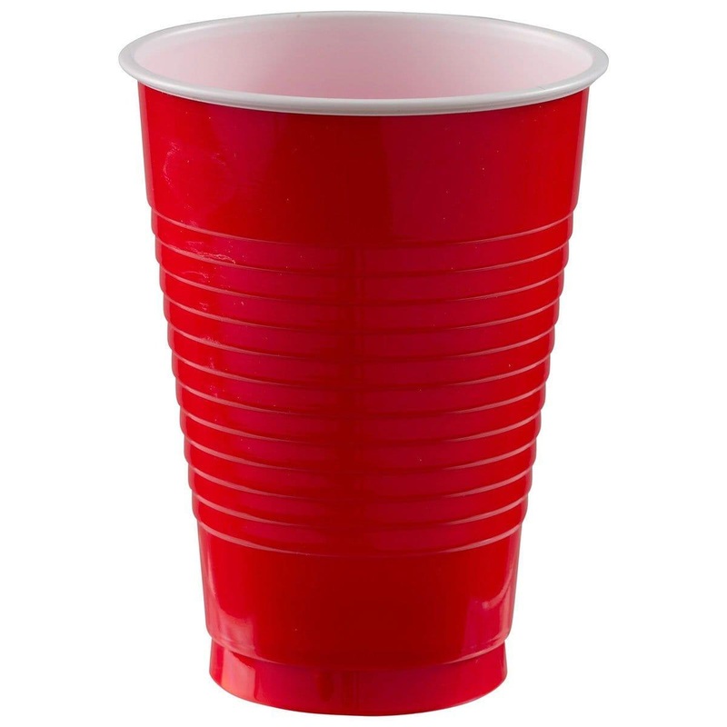 Apple Red Plastic Cups, 12 oz., 20 Count