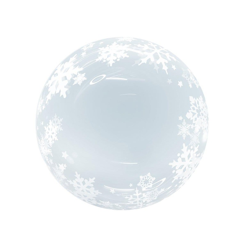 Bubble Balloon, Snowflakes, 18 Inches