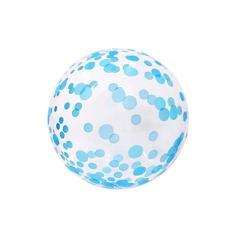 Confetti Bubble Balloon, Blue, 18 Inches