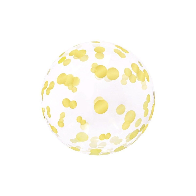 Confetti Bubble Balloon, Gold, 18 Inches