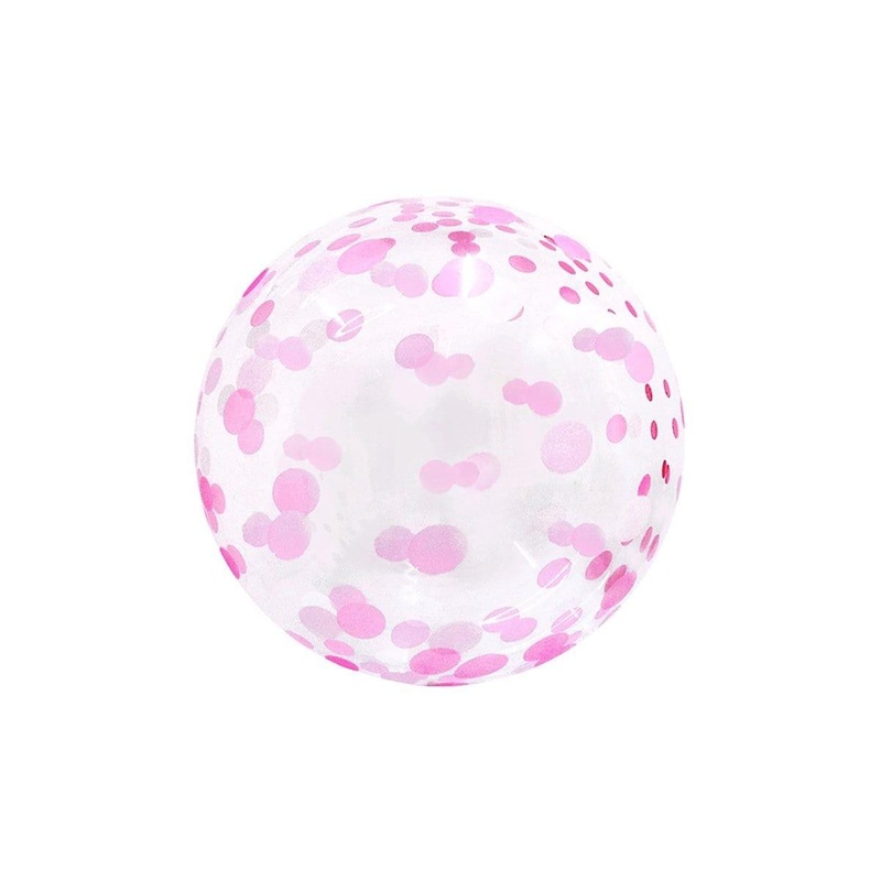 Confetti Bubble Balloon, Pink, 18 Inches