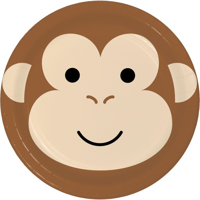 Monkey Dinner Plates 9 inches, 8 count