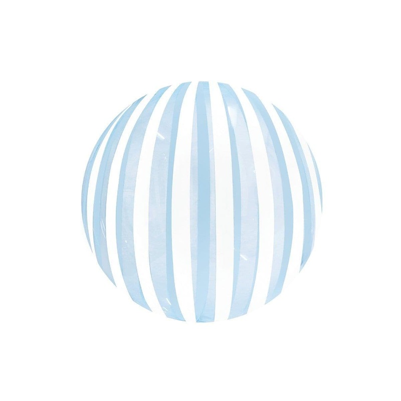 Stripe Bubble Balloon, Blue & White, 18 Inches