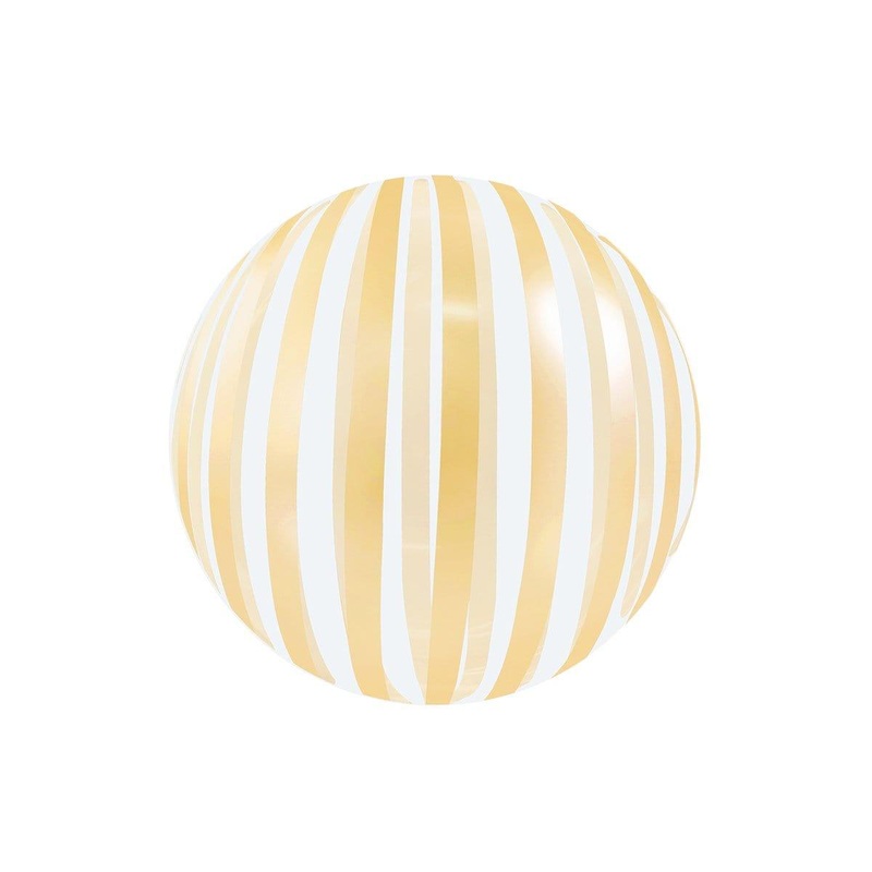 Stripe Bubble Balloon, Gold, 18 Inches