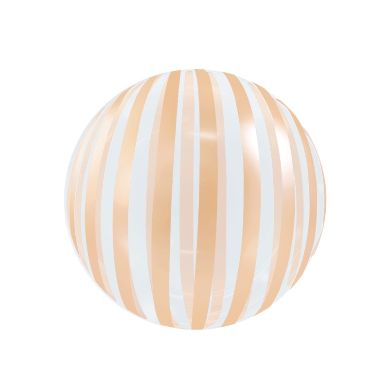 Stripe Bubble Balloon, Rose Gold, 18 Inches