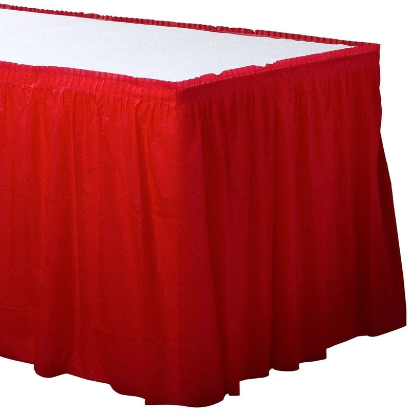 Apple Red Plastic Table skirt