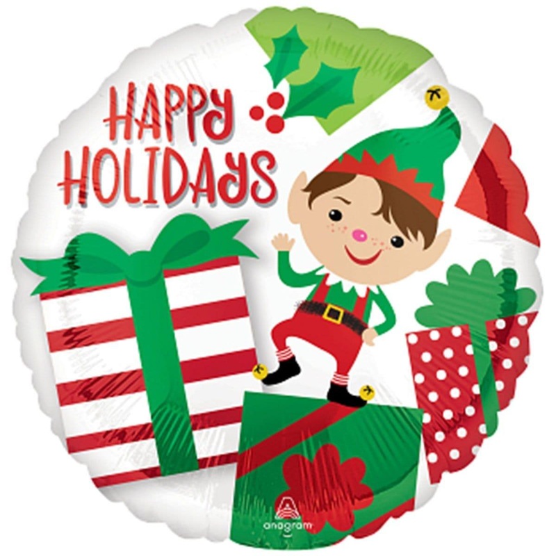 Elf Happy Holidays Balloon, Foil, 18 Inches