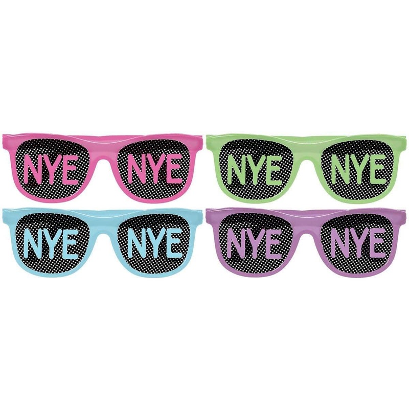 Glow In The Dark Glasses - Colorful Confetti - 8/pk