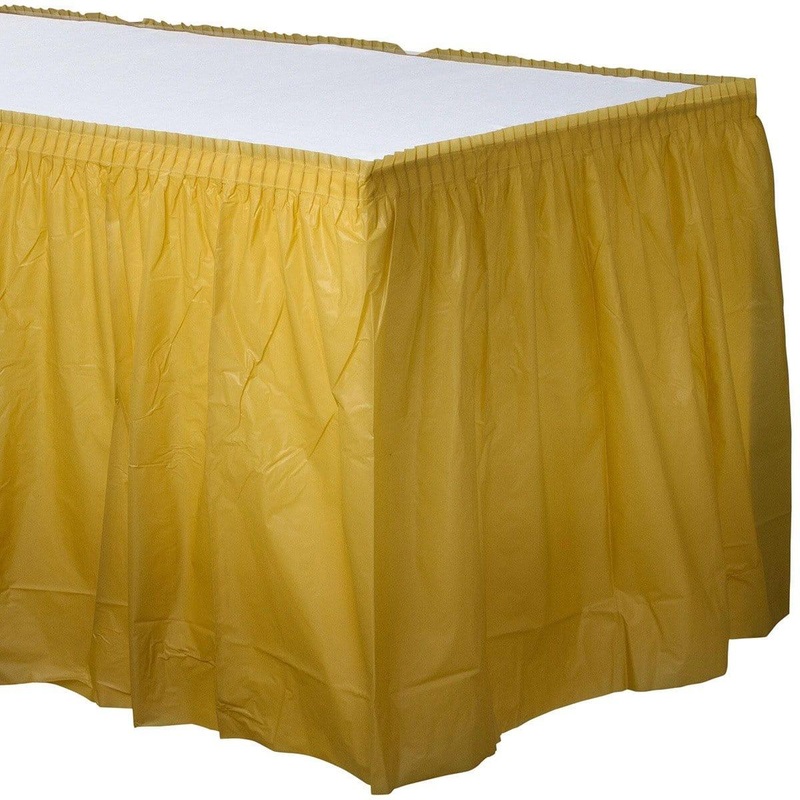 Gold Plastic Table skirt