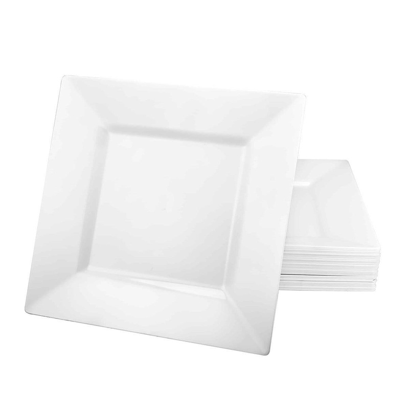 Square Plate 10In., White, 10 Count