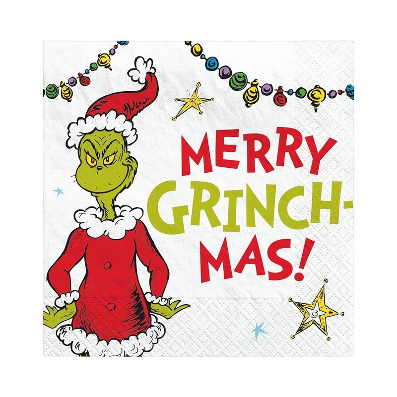 The Grinch Beverage Napkin, 16 Count