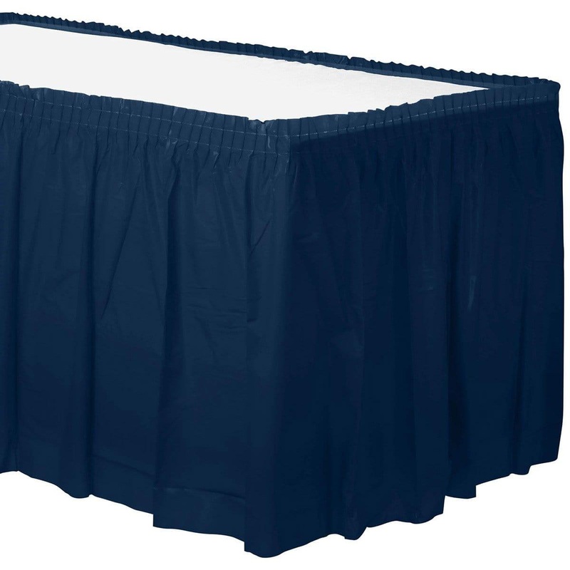 True Navy Plastic Table skirt