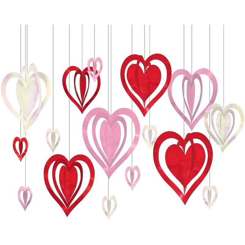 Valentine's Day Hearts Decoration Kit, 16 Count