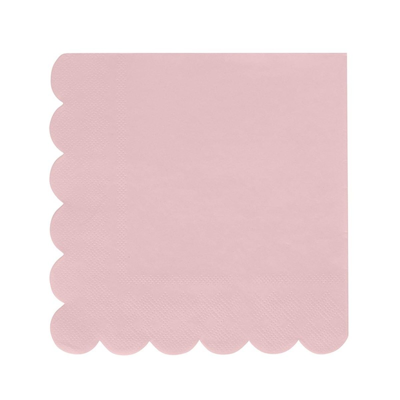 Flower Edge Light Pink Lunch Napkins, 16 Count
