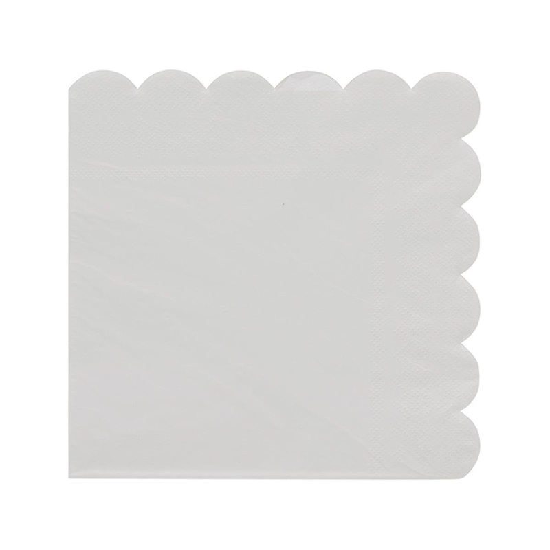 Flower Edge White Lunch Napkins, 16 Count