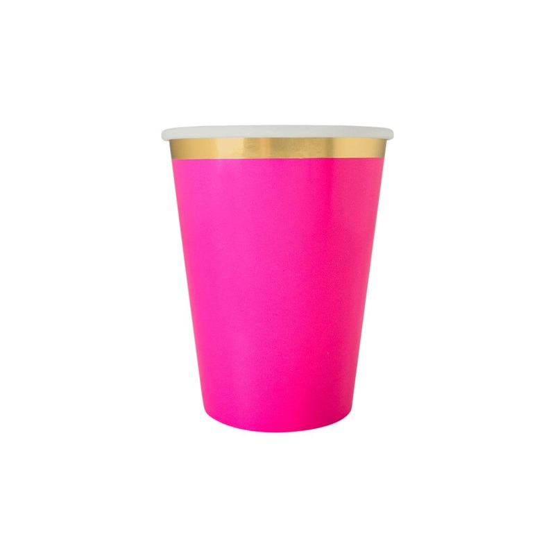 Hot Pink Cups, 9 Oz, 8 Count