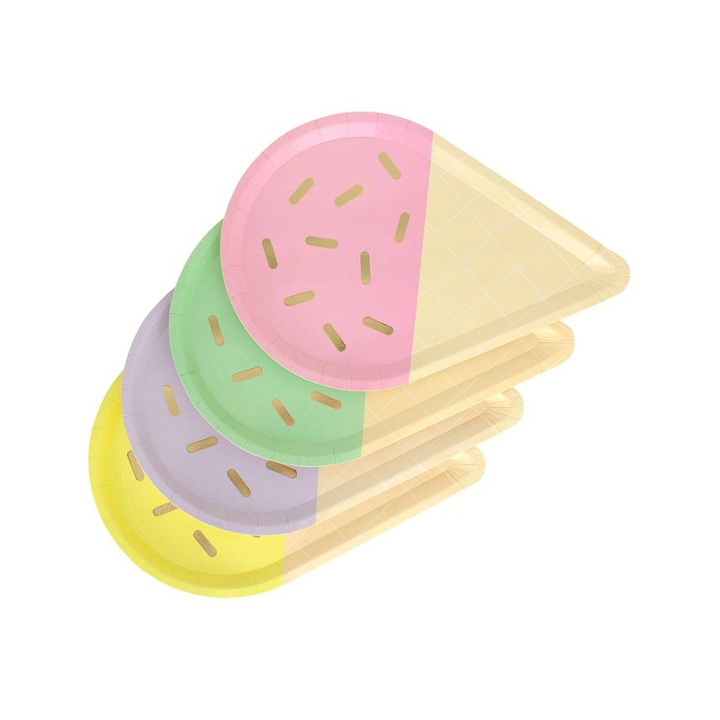 Ice Creme Cone Plates, 10 Inches, 8 Count