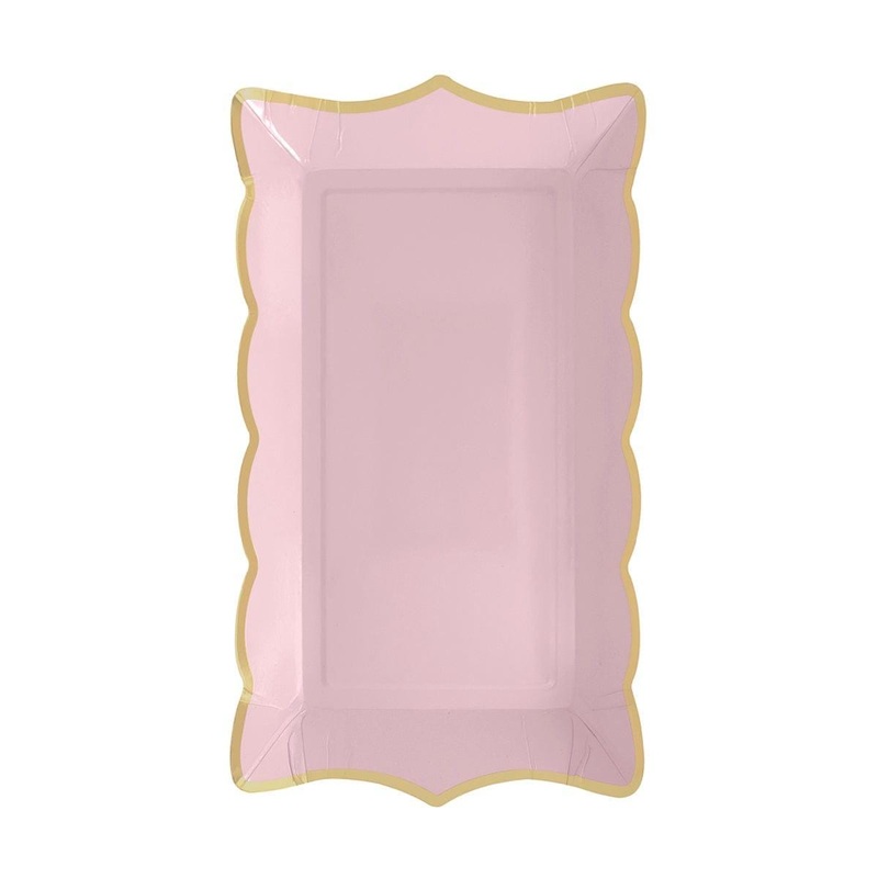 Light Pink Rectangular Trays, 9 Inches, 4 Count