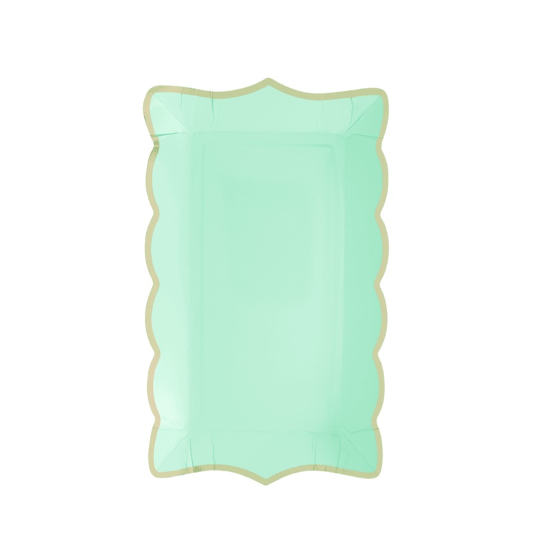 Mint Green Rectangular Trays, 9 Inches, 4 Count