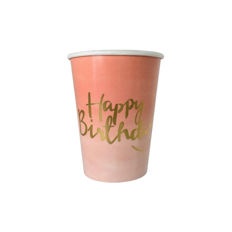 Ombre Coral Cups, 9 Oz, 8 Count